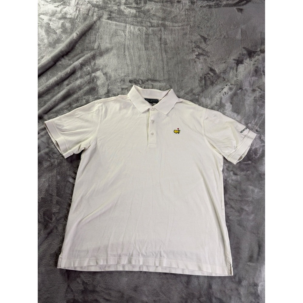 Masters Collection Golf Polo Mens XL White Short Sleeve Embroidered